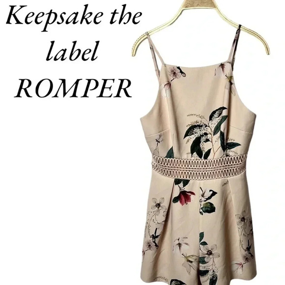 REVOLVE KEEPSAKE THE LABEL romper sz SM . Pink floral,cut out,waist crochet?,zip - Picture 4 of 16